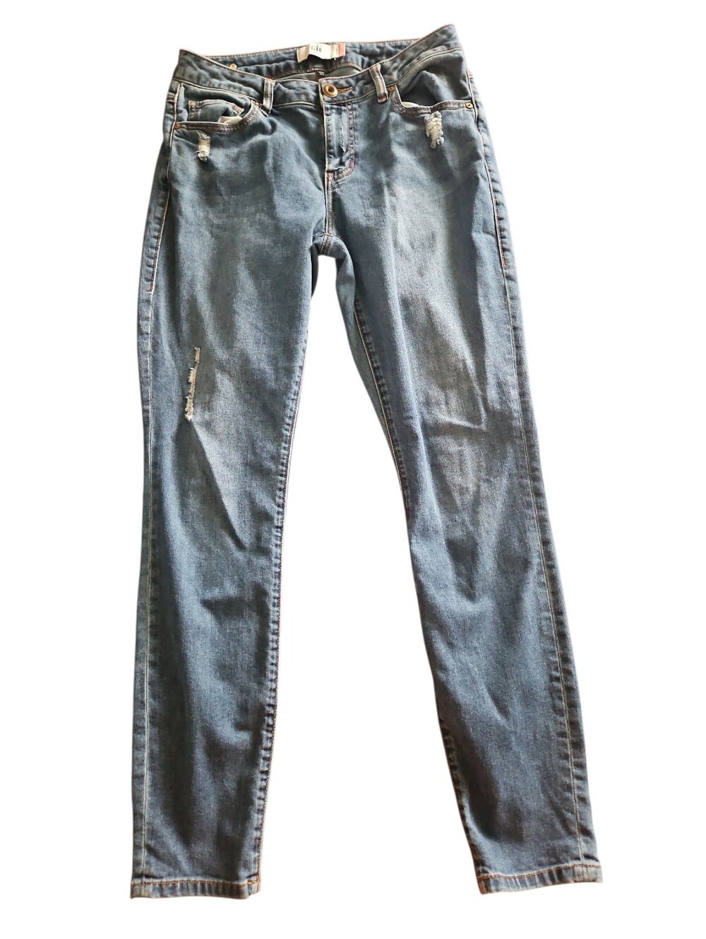 CAbi Curvy Skinny Distressed Size 8 Jeans